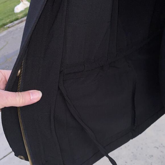Sanctuary Women’s Vest SZ XS Zipper & Buttons Black 4 Front Pockets Drawstring - Picture 7 of 12